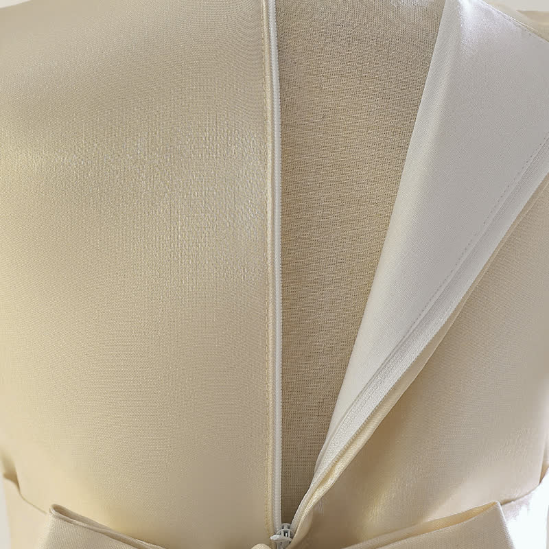 فساتين ماكسي بأكمام قصيرة مزينة بوردة من الساتان - image 13