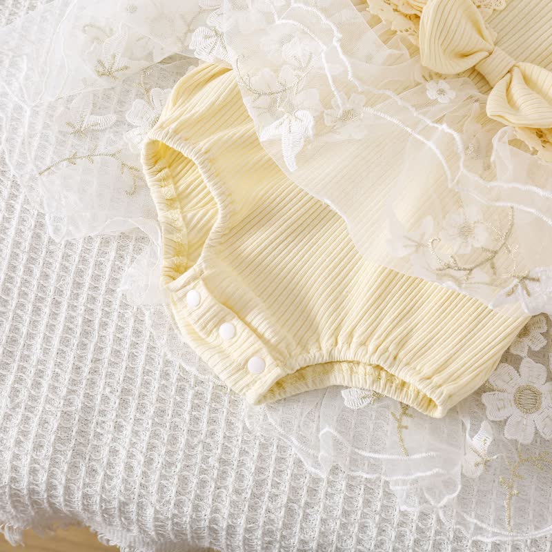 بدلة جسم متوسطة الطول بأكمام قصيرة مزينة بوردة مقسمة من القطن بنسبة 100% - image 17