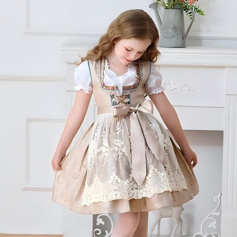 بلوزة ميدي بأكمام قصيرة برباط من مزيج الألياف الكيميائية مع فستان ومئزر - image 6