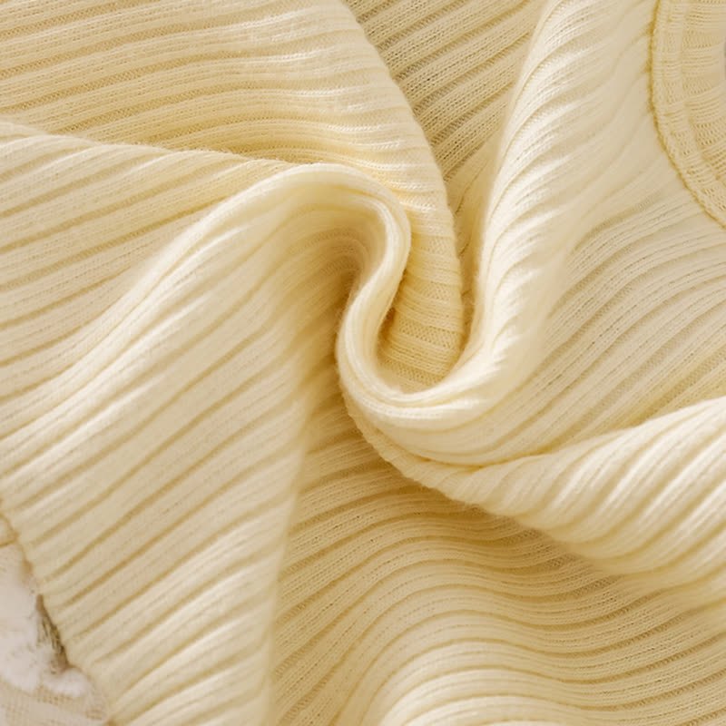 بدلة جسم متوسطة الطول بأكمام قصيرة مزينة بوردة مقسمة من القطن بنسبة 100% - image 18