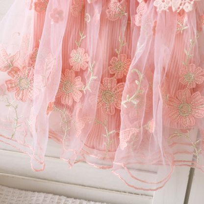 بدلة جسم متوسطة الطول بأكمام قصيرة مزينة بوردة مقسمة من القطن بنسبة 100% - image 7