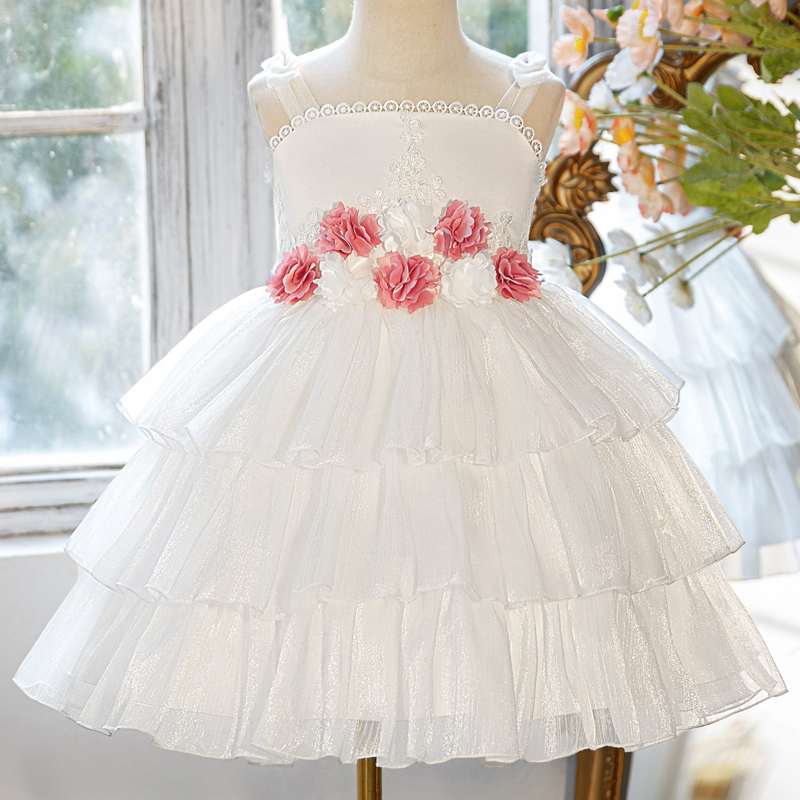 فساتين ميدي بدون أكمام مزينة بورود من الأورجانزا - image 5