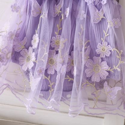 بدلة جسم متوسطة الطول بأكمام قصيرة مزينة بوردة مقسمة من القطن بنسبة 100% - image 24