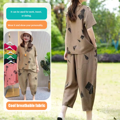 [Counter quality] Cotton and linen two-piece suit