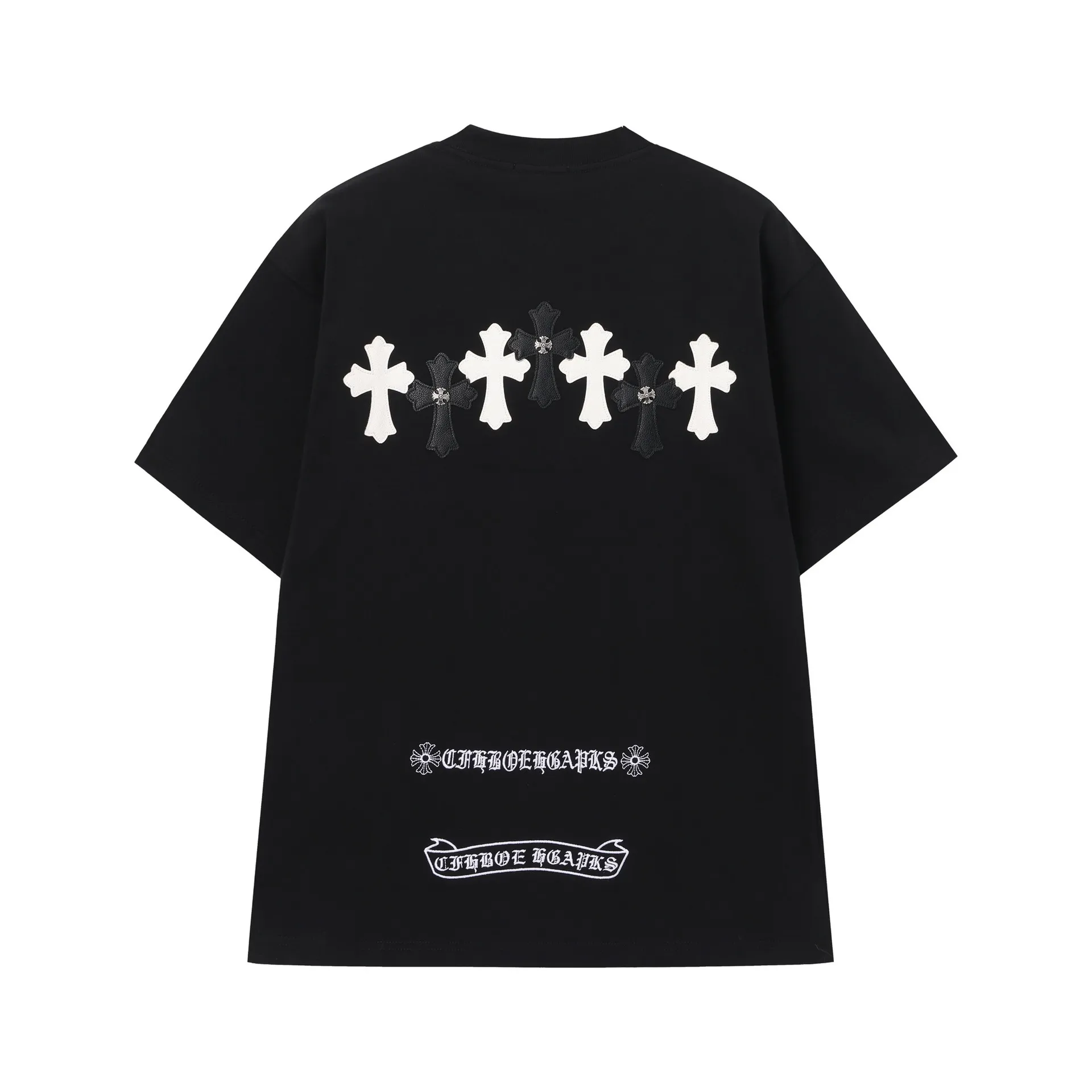 クロムハーツ 刺繍Tシャツ メンズ 半袖 ルーズフィット クロス 梵字デザイン｜クロムハーツ公式アウトレット