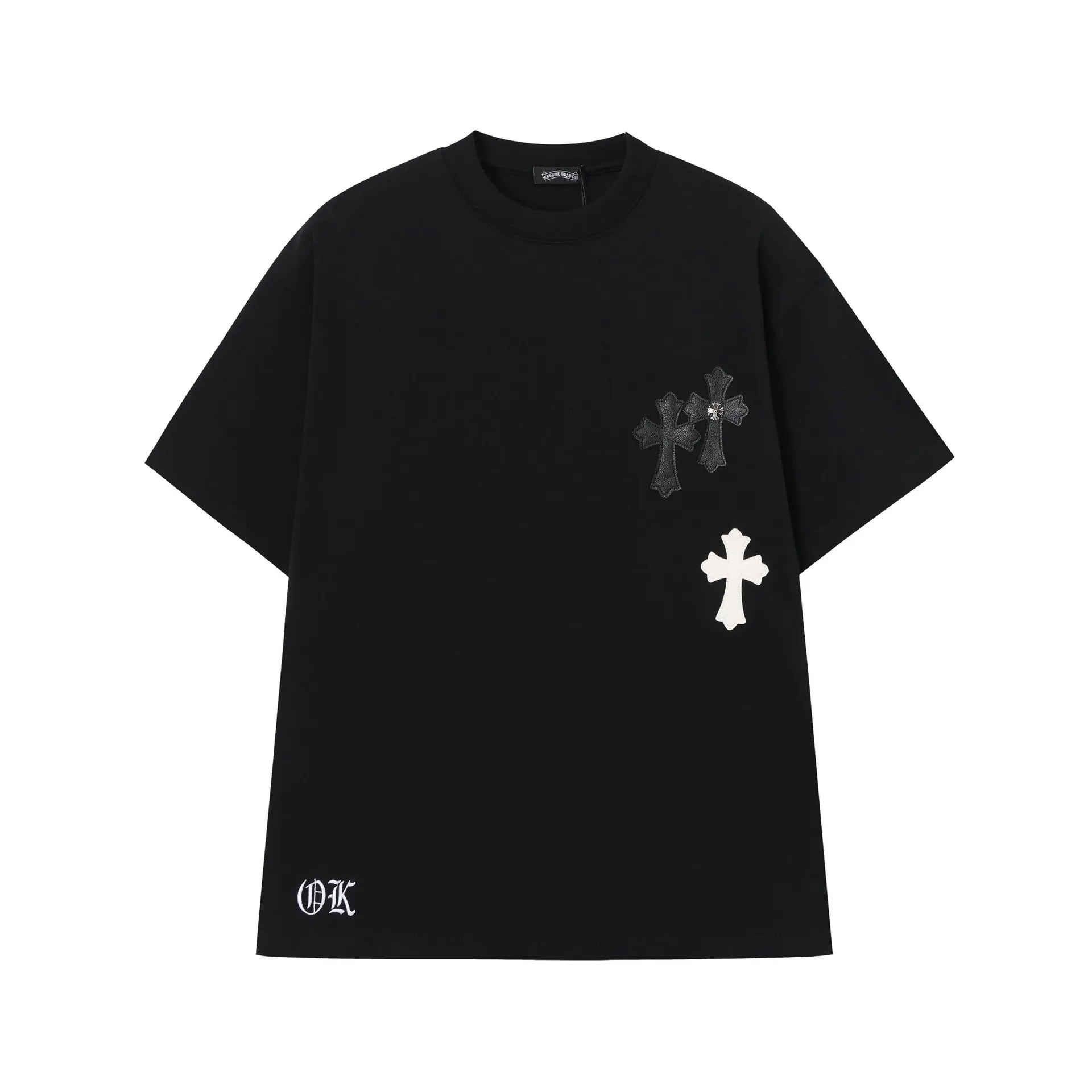 クロムハーツ 刺繍Tシャツ メンズ 半袖 ルーズフィット クロス 梵字デザイン｜クロムハーツ公式アウトレット