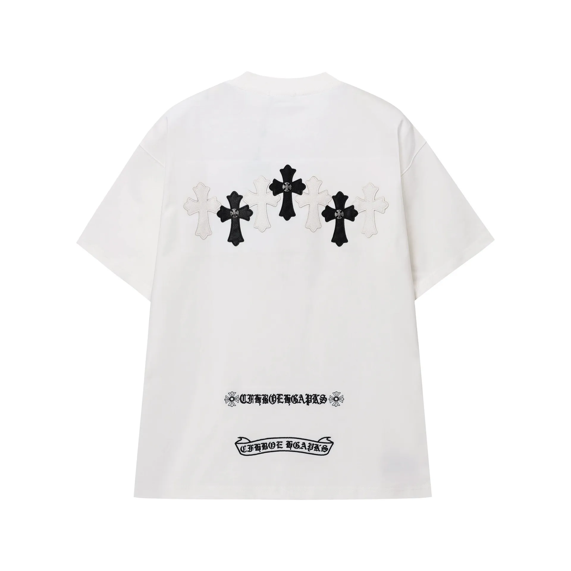 クロムハーツ 刺繍Tシャツ メンズ 半袖 ルーズフィット クロス 梵字デザイン｜クロムハーツ公式アウトレット