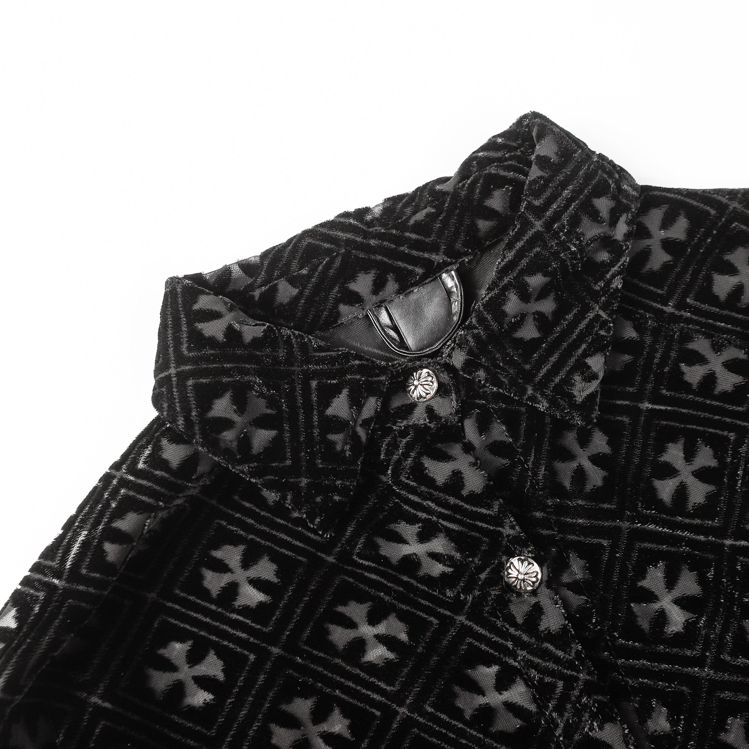 【Chrome Hearts】クロムハーツ クロス ブラックベルベット Tシャツ