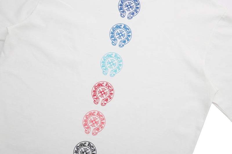 クロムハーツ Tシャツ 半袖 Chrome Hearts Multi Color Horse Shoe T-shirt K6048