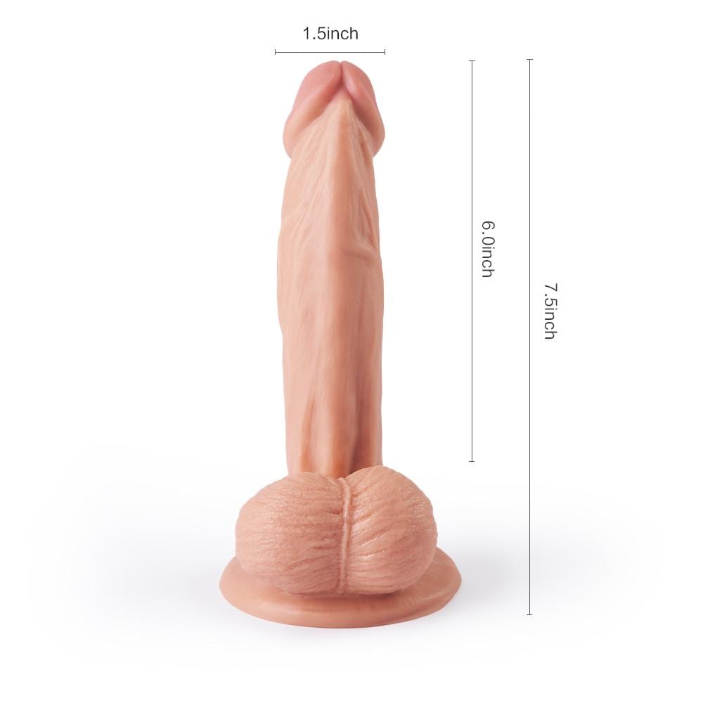 NO.2--7.5" （19.5 cm）Realistic Dildo with Suction Base & 3D Balls