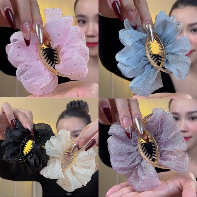 Rosemary Beauty | Kẹp Tóc Bông Lưới Lấp Lánh - Tạo Không Khí Dịu Dàng & Cuốn Hút