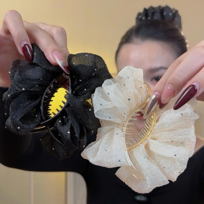 Rosemary Beauty | Kẹp Tóc Bông Lưới Lấp Lánh - Tạo Không Khí Dịu Dàng & Cuốn Hút