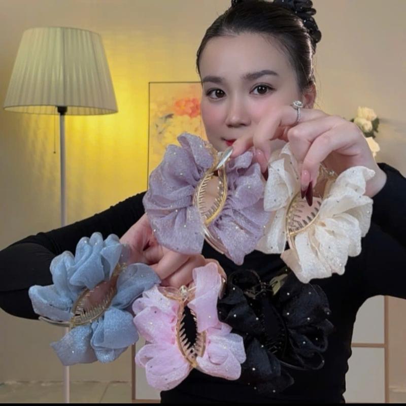 Rosemary Beauty | Kẹp Tóc Bông Lưới Lấp Lánh - Tạo Không Khí Dịu Dàng & Cuốn Hút