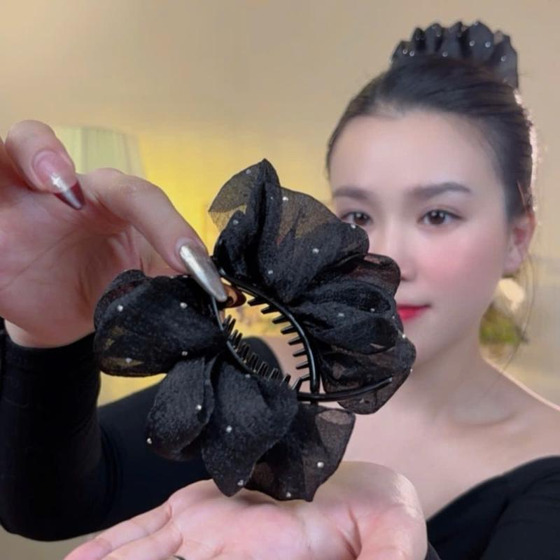 Rosemary Beauty | Kẹp Tóc Bông Lưới Lấp Lánh - Tạo Không Khí Dịu Dàng & Cuốn Hút