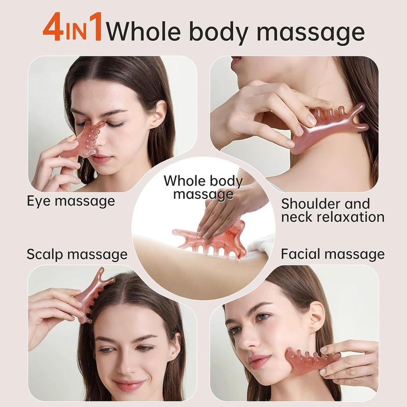 Rosemary Beauty | Lược Mát-Xa 4in1 Màu Hồng - Giải Mệt Cơ Vai Dịu Dàng Hằng Ngày