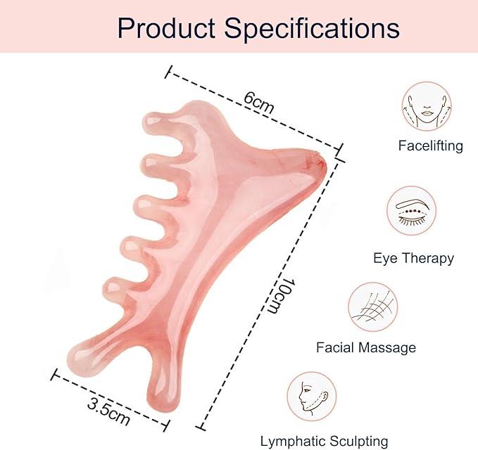 Rosemary Beauty | Lược Mát-Xa 4in1 Màu Hồng - Giải Mệt Cơ Vai Dịu Dàng Hằng Ngày