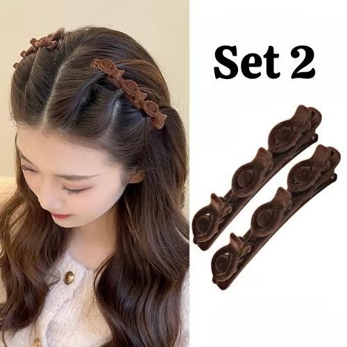 Kẹp Tết Tóc Mái Nhung Phong Cách Hàn Quốc - Phụ Kiện Tóc