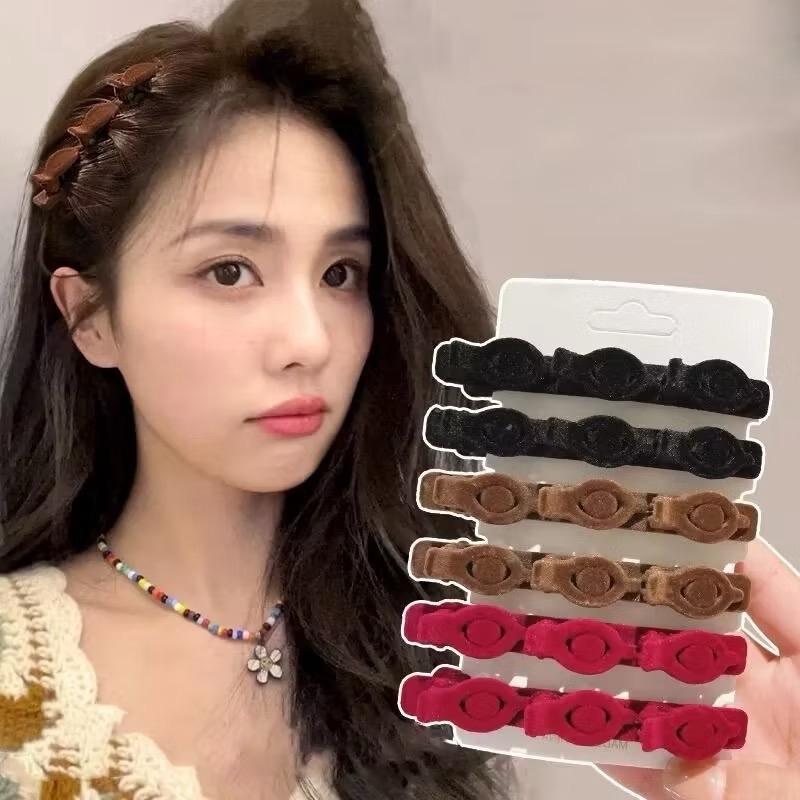 Kẹp Tết Tóc Mái Nhung Phong Cách Hàn Quốc - Phụ Kiện Tóc