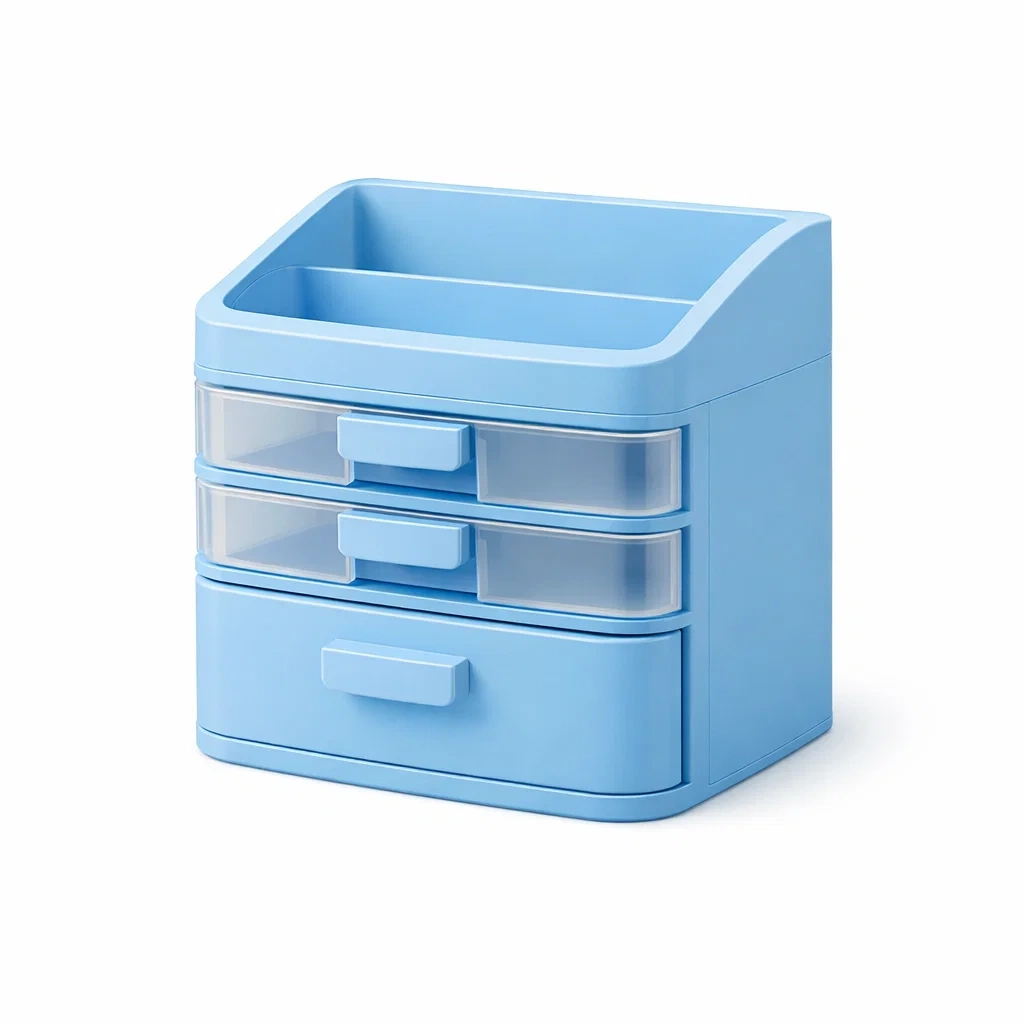 Cosmetic Storage Drawer Organiser-Blue-roomtimber
