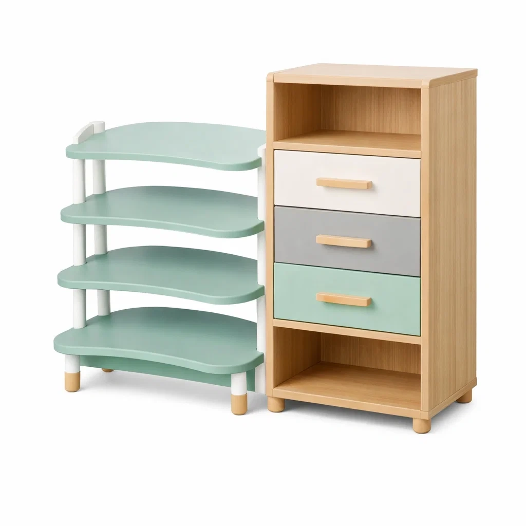 Natural Wood Kids Storage Rack Unit-roomtimber