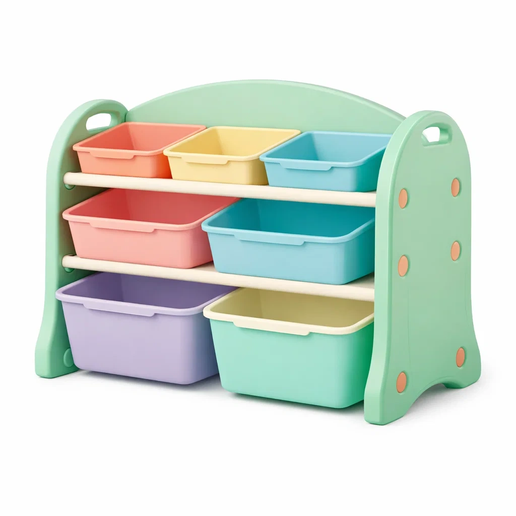 Multi Bin Toy Storage Rack-Green-roomtimber