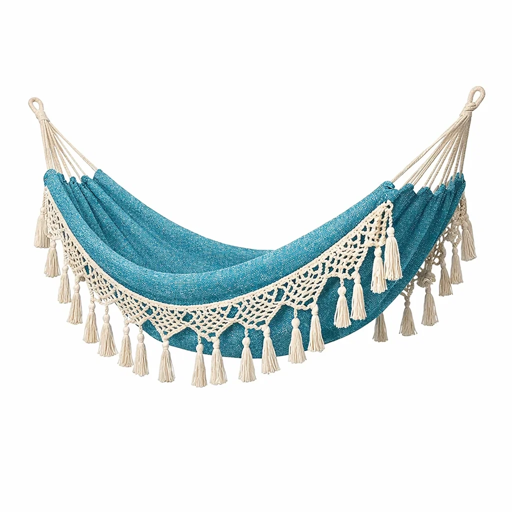 Tassel Fabric Hammock C Blue-oaknestle