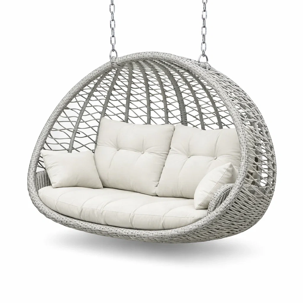 Hanging Egg Chair with Cushions C Grey-oaknestle