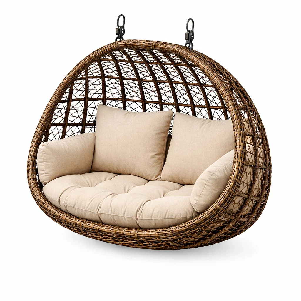 Hanging Egg Chair with Cushions C Natural-oaknestle