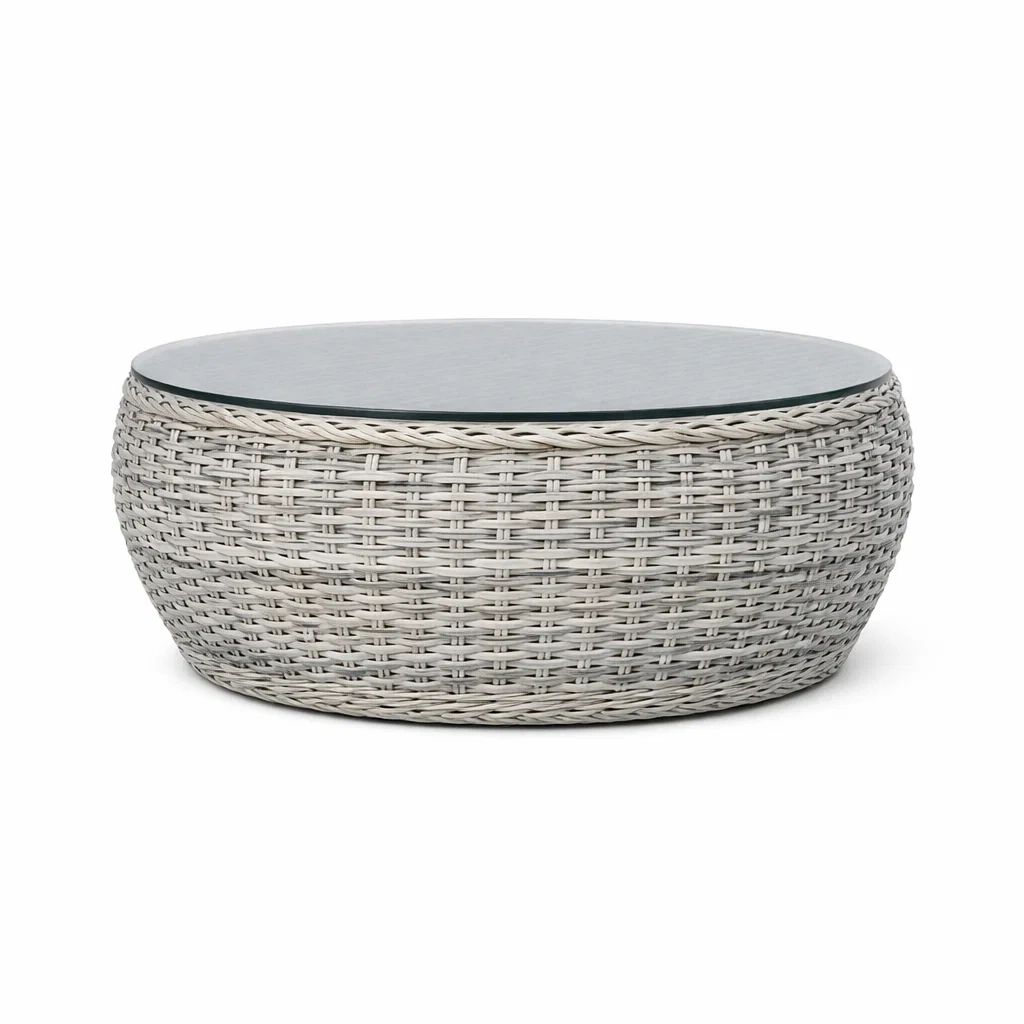Low Profile Rattan Outdoor Coffee Table-craftedlodge