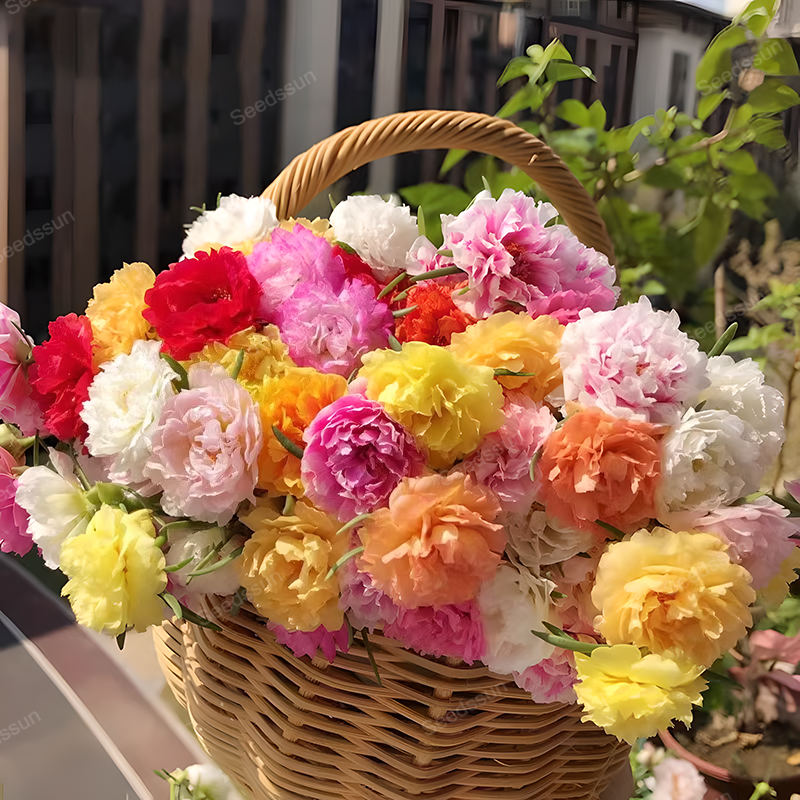 🌸Семена от Мъхеста роза – Цветен микс за цяло лято