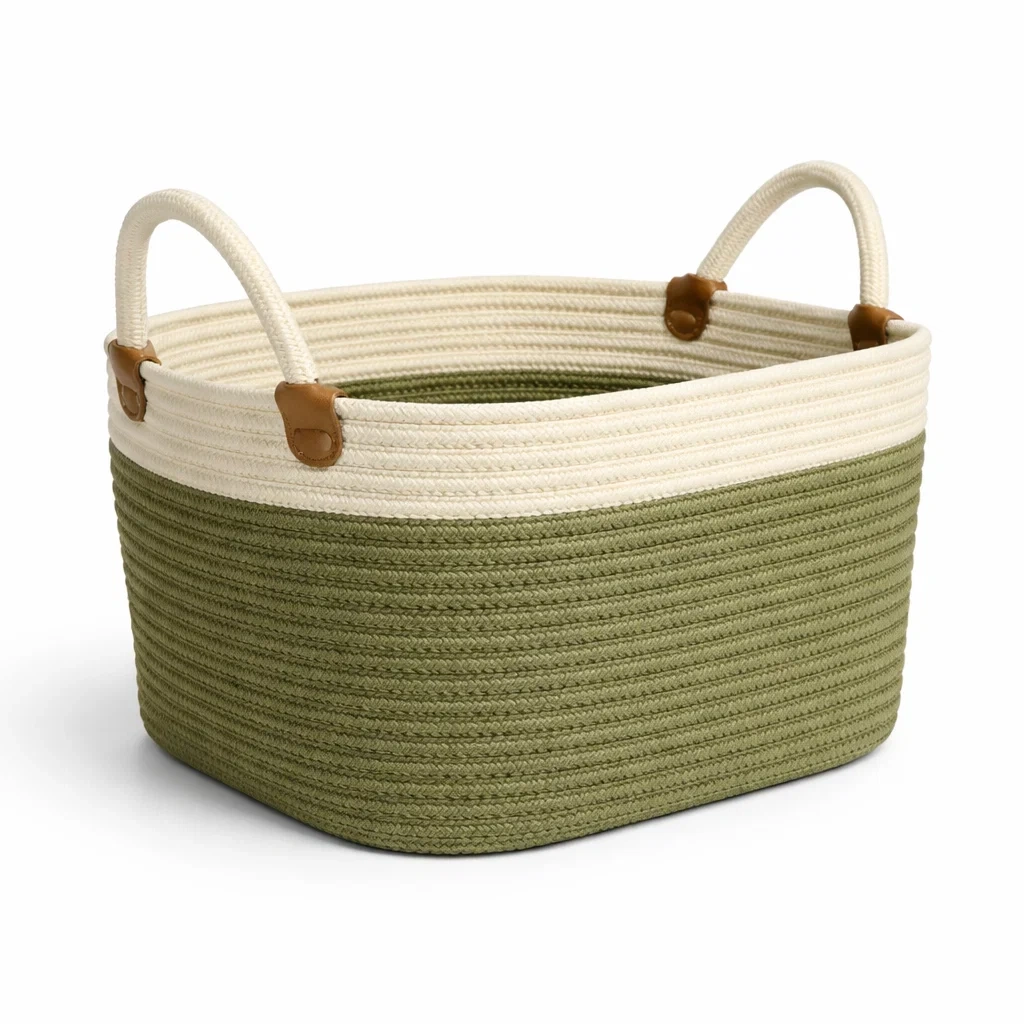 Woven Storage Basket with Handles-modwoodly