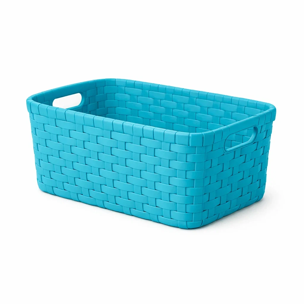 Woven Storage Basket Rectangular Blue-timberlynest