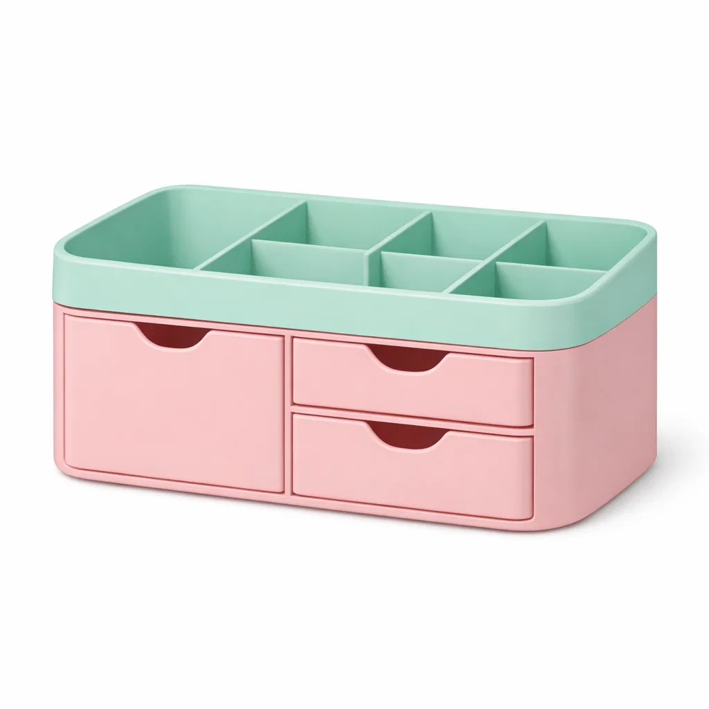 Pink and Green Desktop Drawer Organizer-timberlynest