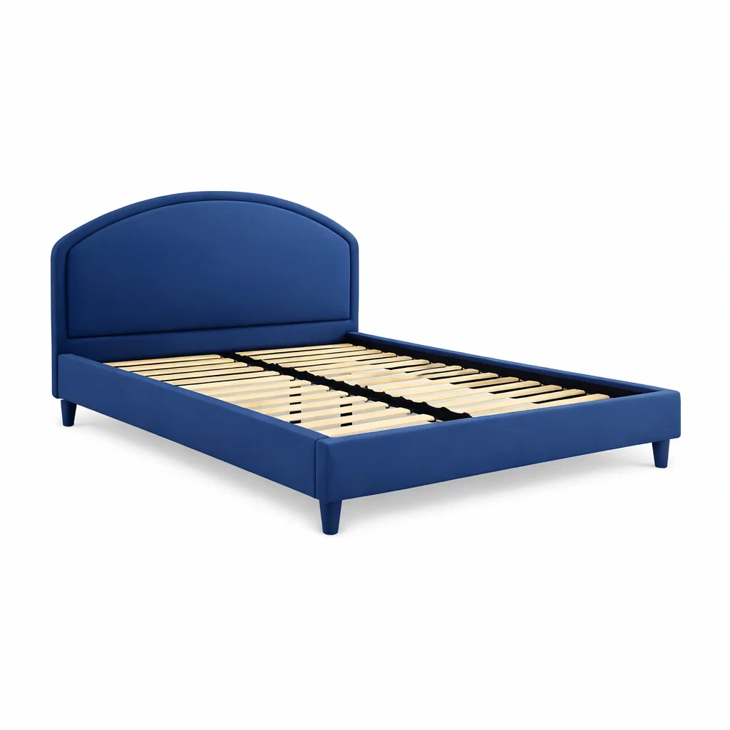 Upholstered Bed Frame Blue-casatimberco