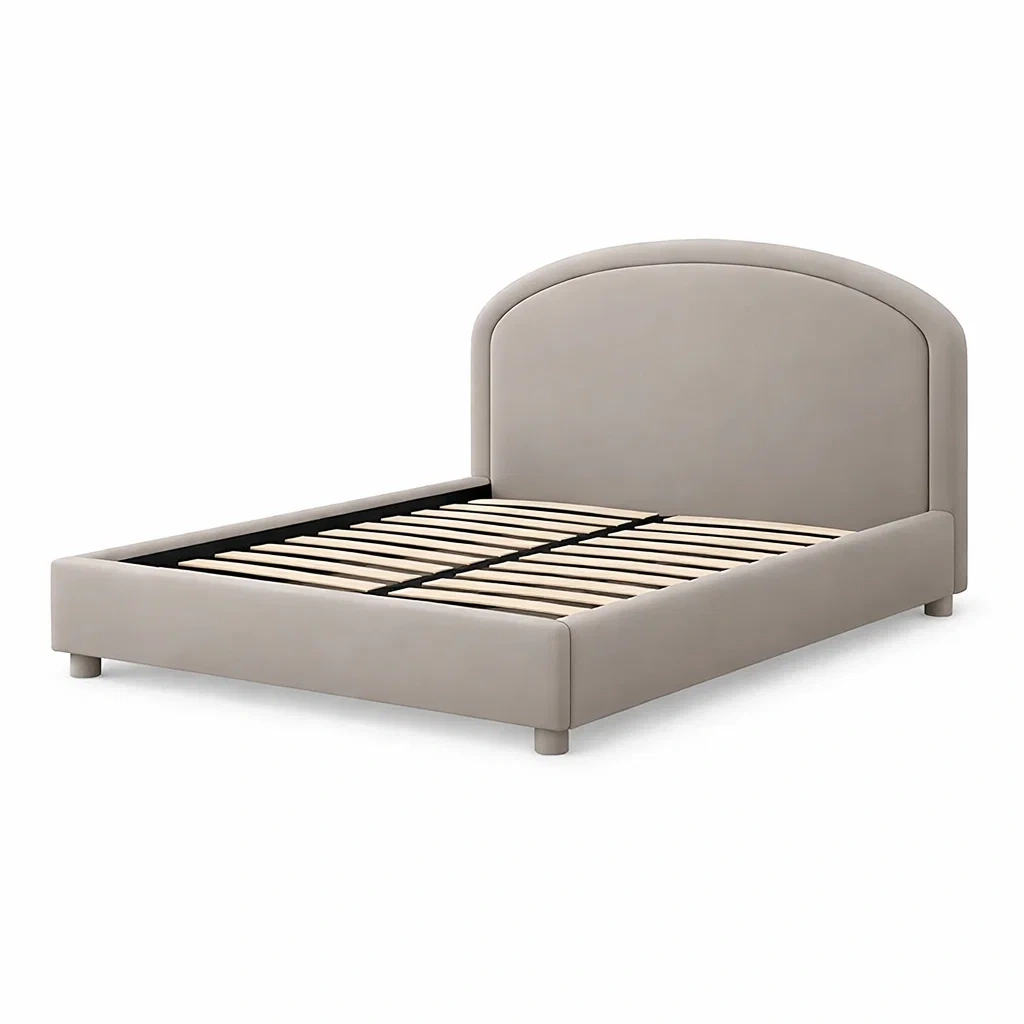Upholstered Bed Frame Beige-casatimberco