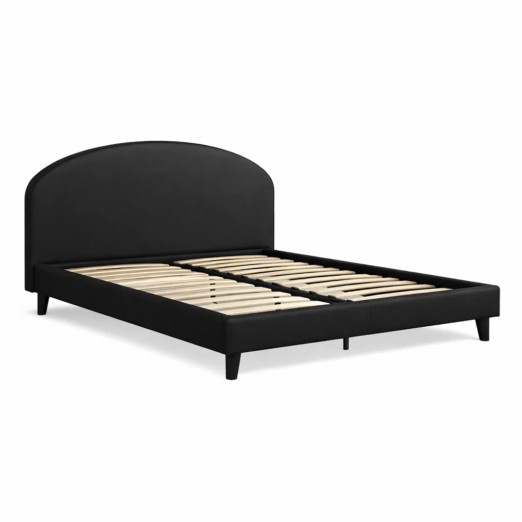 Upholstered Bed Frame Black-casatimberco