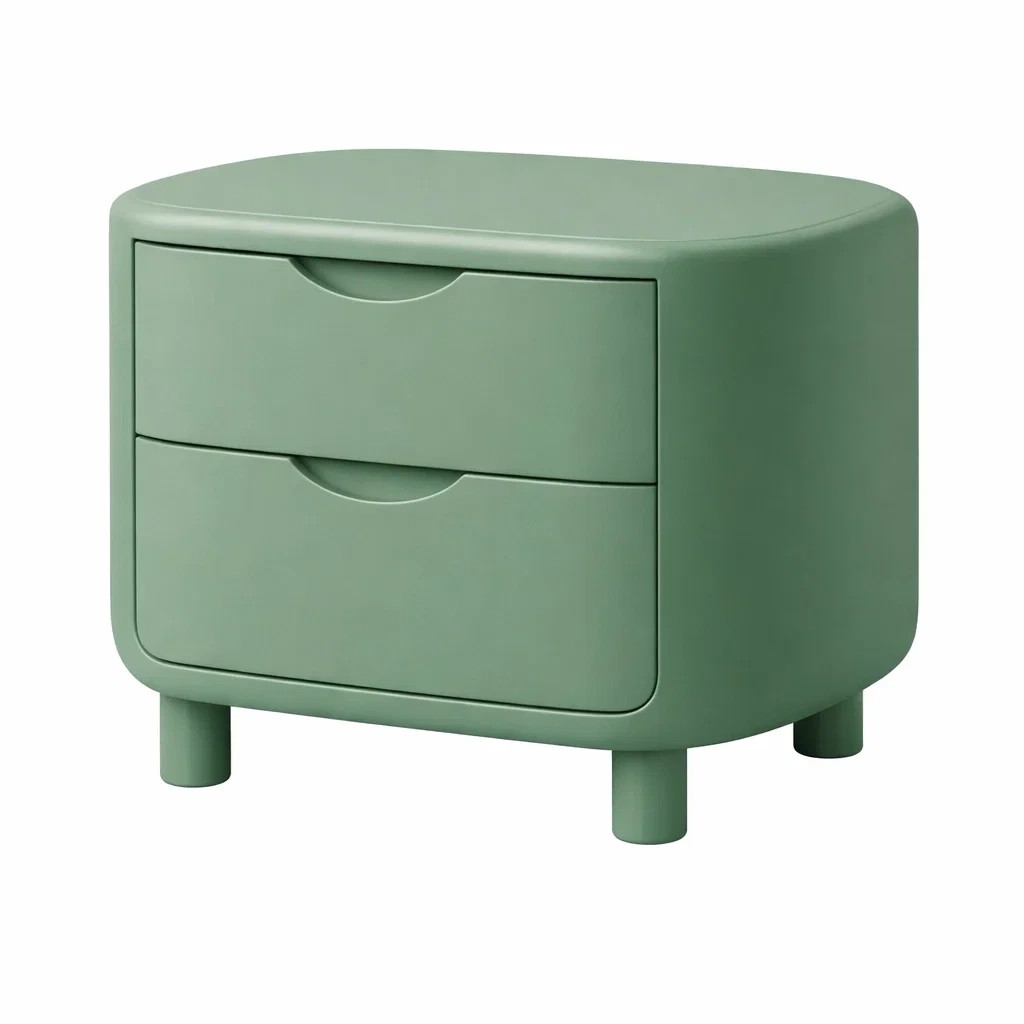 Green Two Drawer Bedside Table-casatimberco
