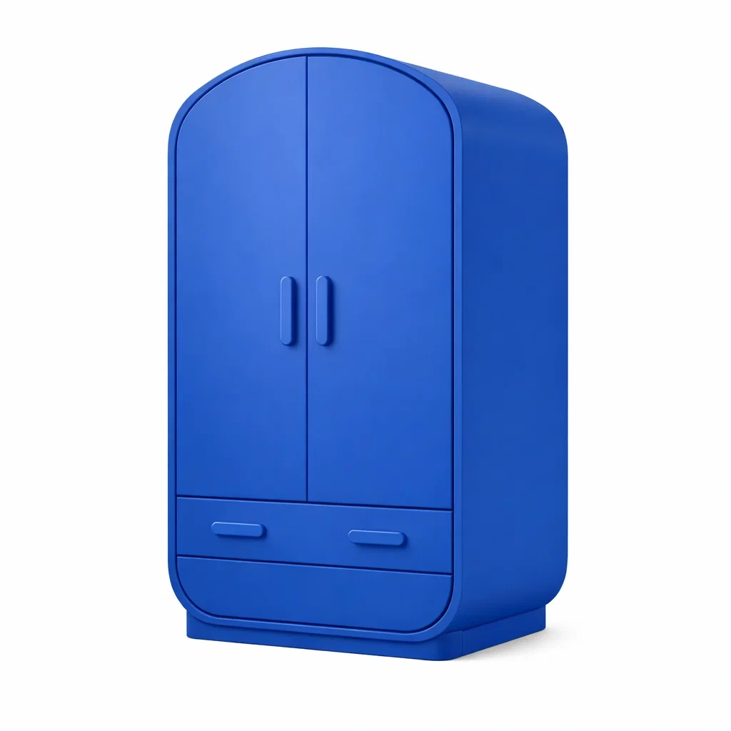 Arched Door Wardrobe Cabinet C Blue-casatimberco