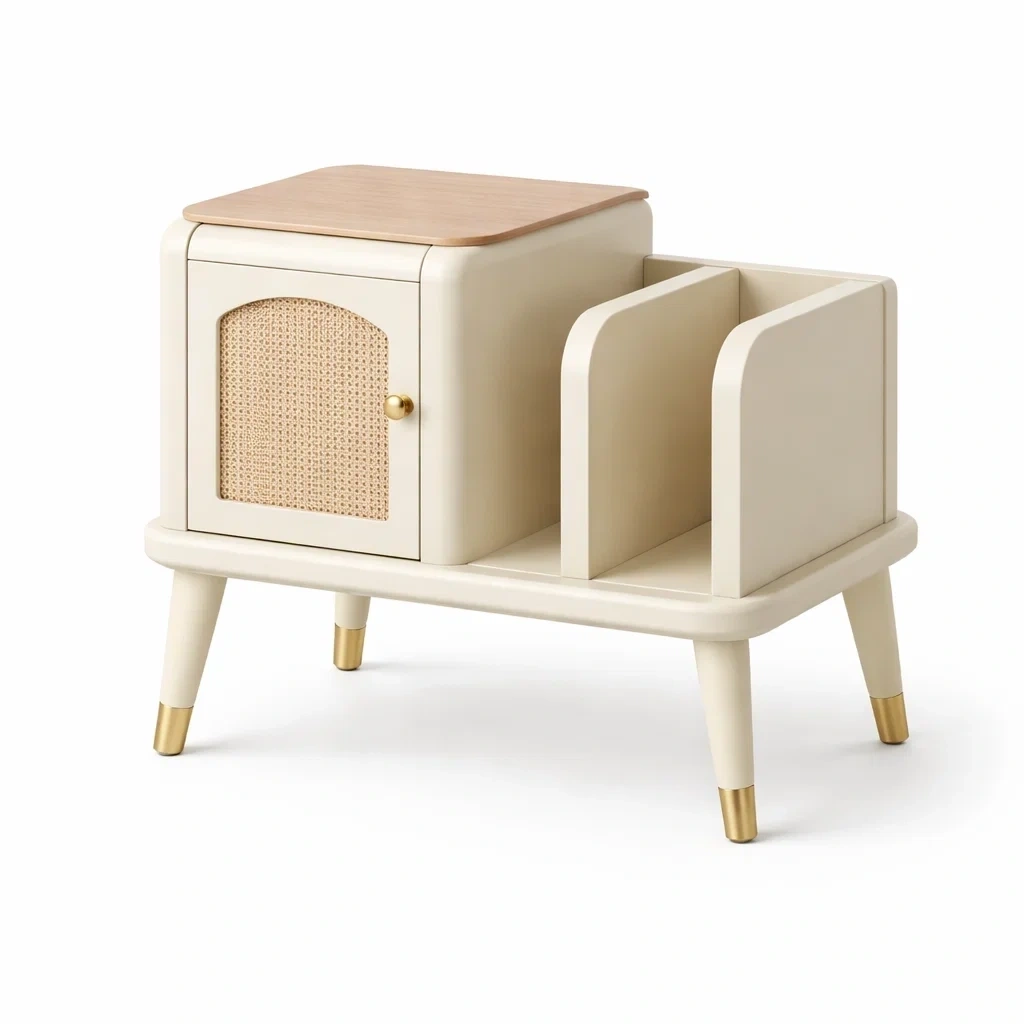 Cream Small Storage Cabinet-basebraid