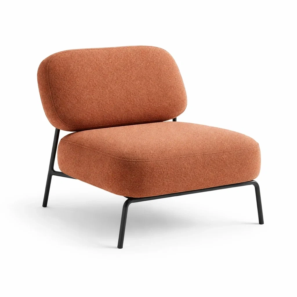 Rust Fabric Sofa-basebraid