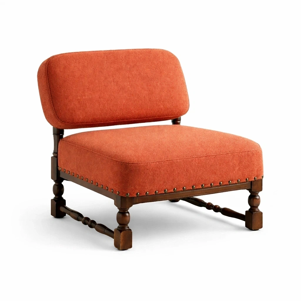 Burnt Orange Upholstered Sofa-basebraid