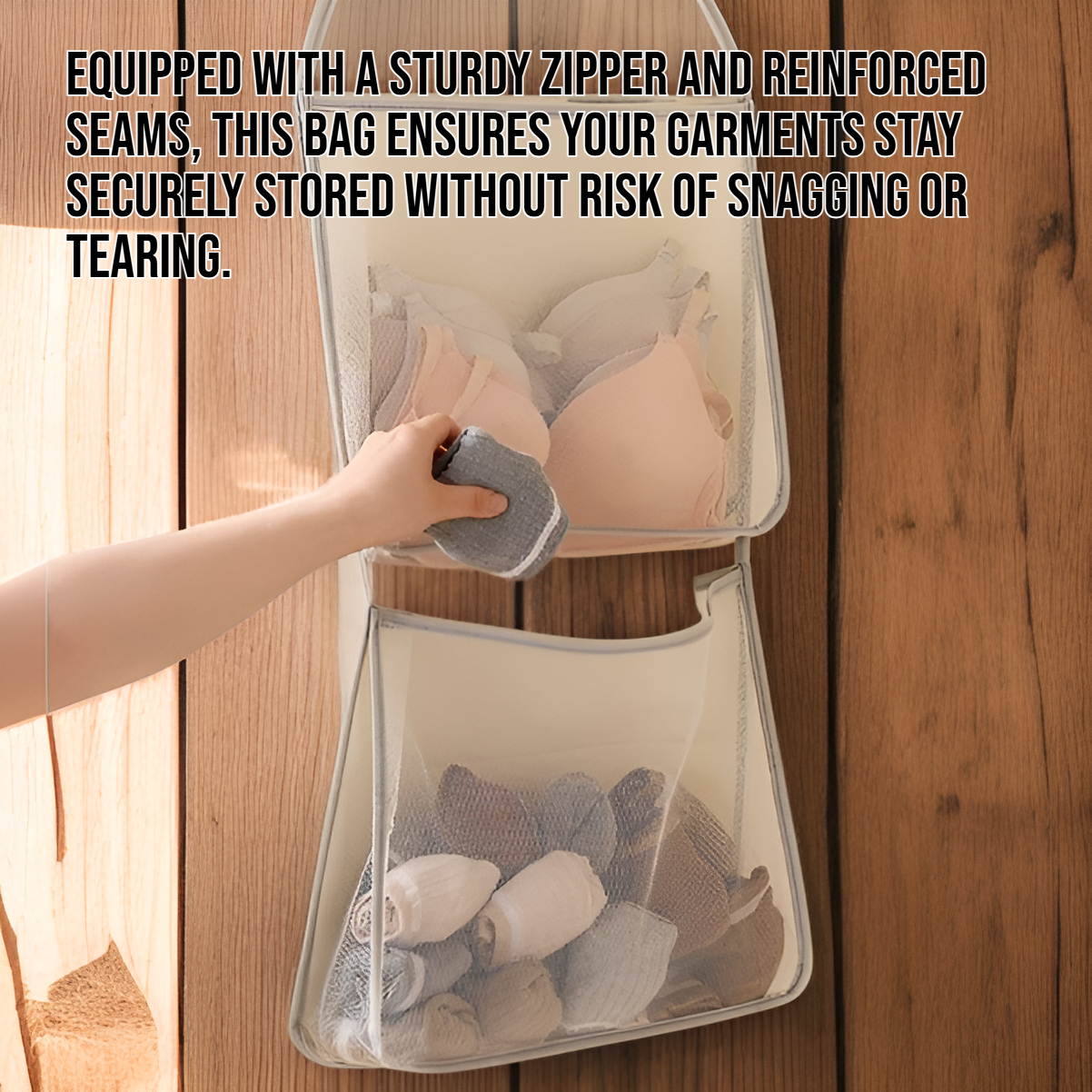 Breathable mesh storage bag ideal for socks and underwear