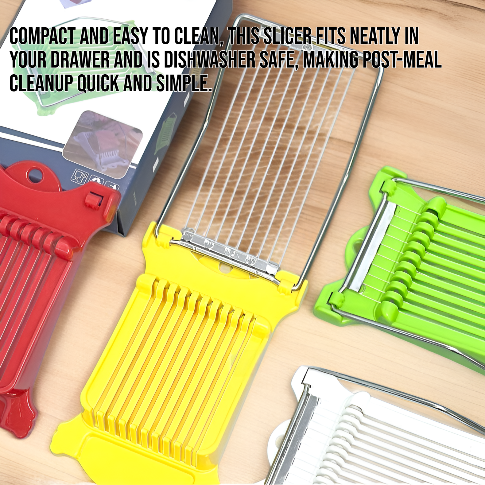 Close-up of sharp blades on luncheon meat slicer