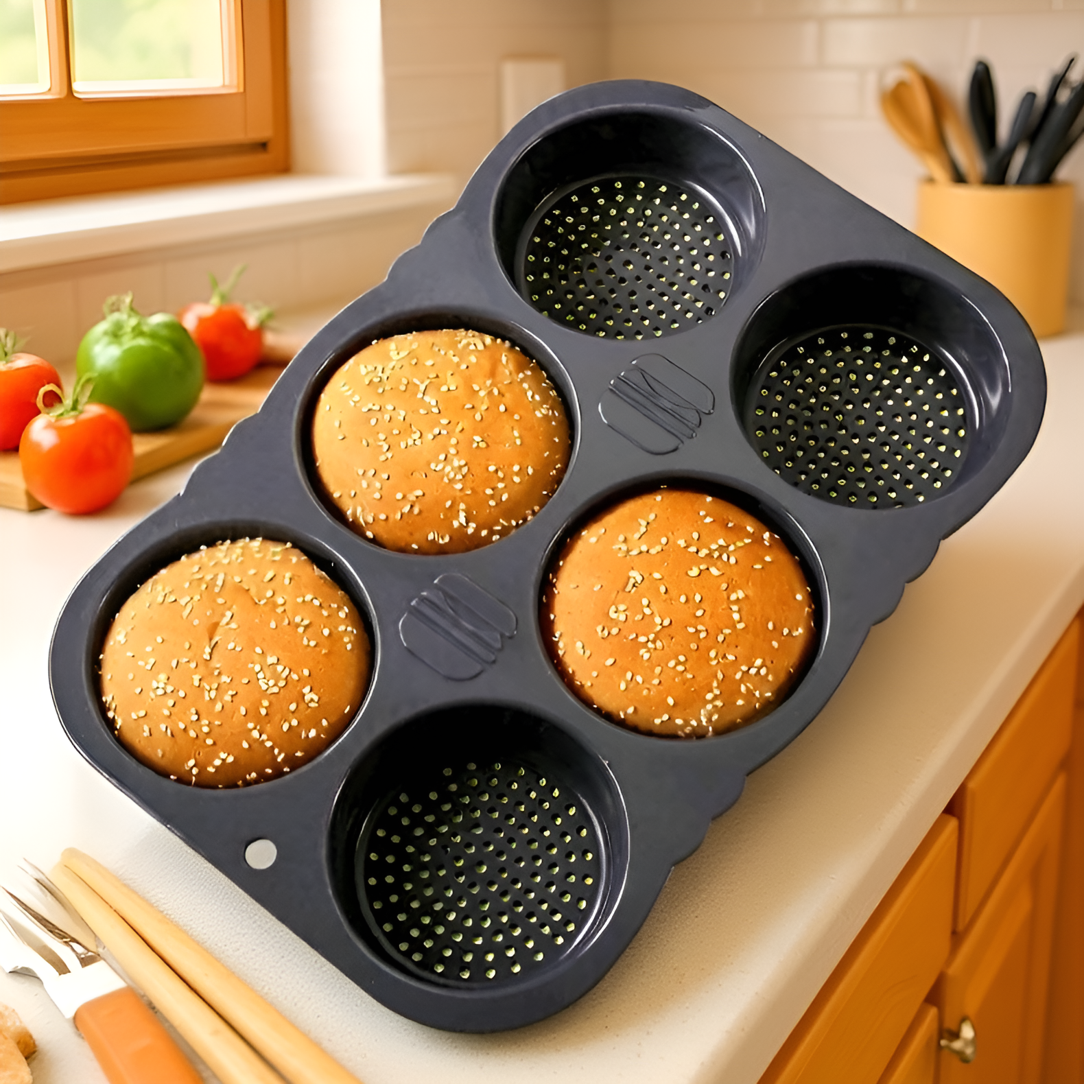 Perfectly shaped burger patties from silicone mold