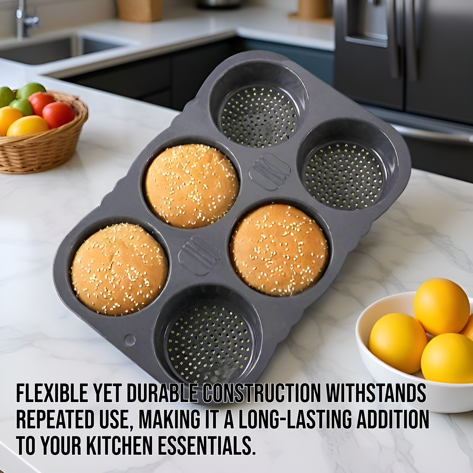 Non-stick silicone burger mold for homemade patties