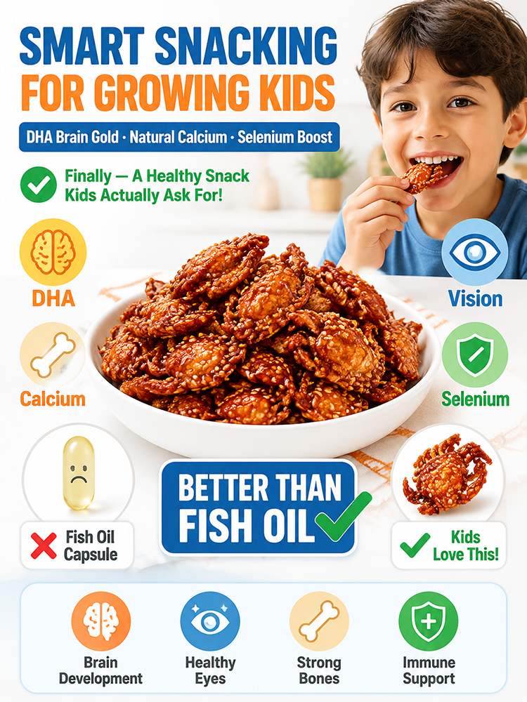 [Freshly Caught Deep-Sea Crab with Plenty of Meat] Spicy  Crispy  Ready-to-Eat Baby Crabs 