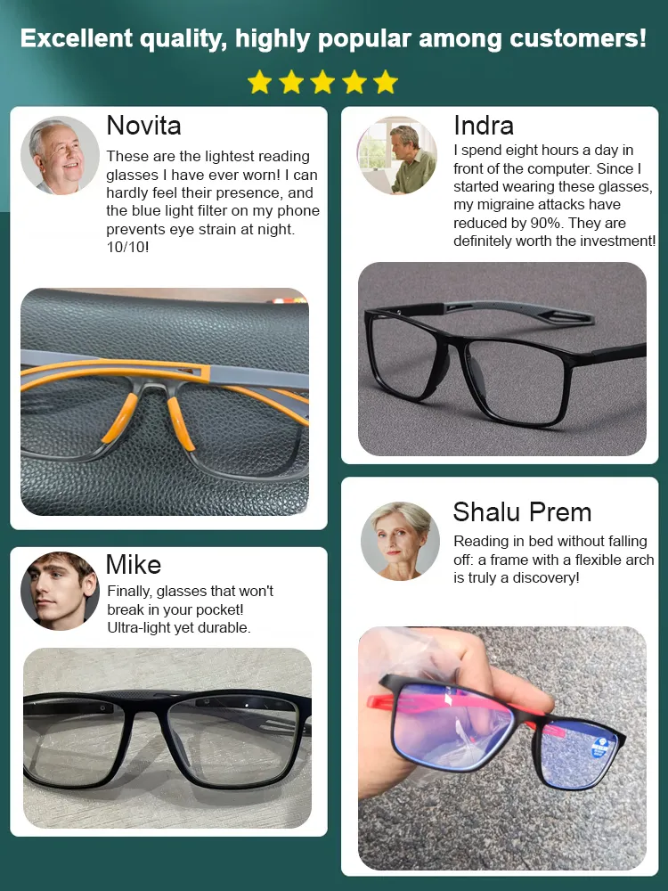Ultra-light and comfortable anti-blue light presbyopia glasses