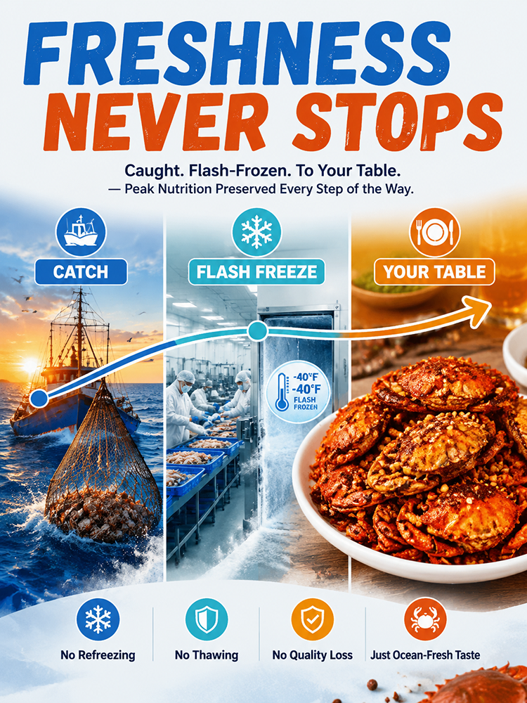 [Freshly Caught Deep-Sea Crab with Plenty of Meat] Spicy  Crispy  Ready-to-Eat Baby Crabs 