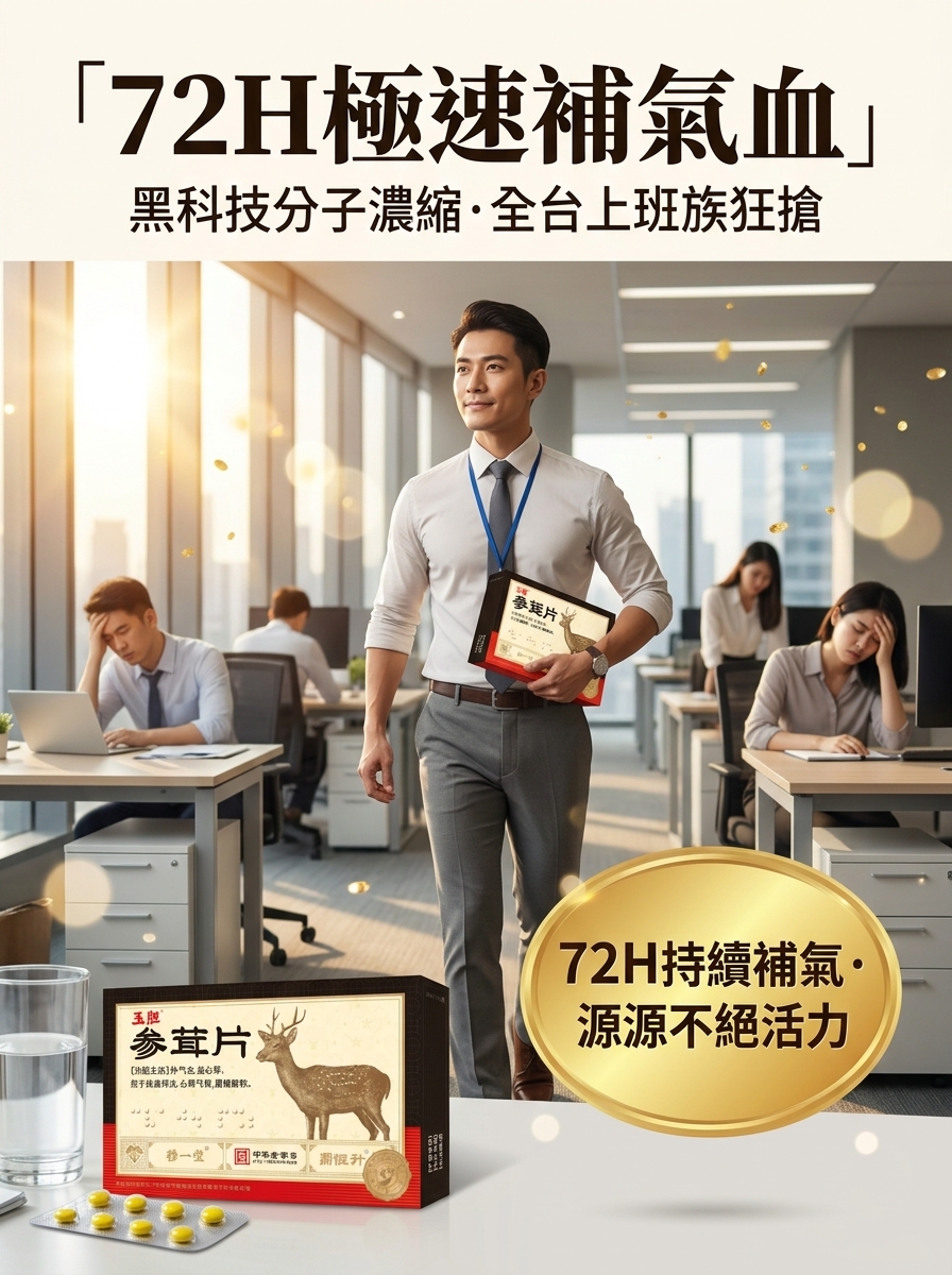 Jade Ginseng & Deer Antler Essence Tablets for Quick Vitality Boost (72H Formula)