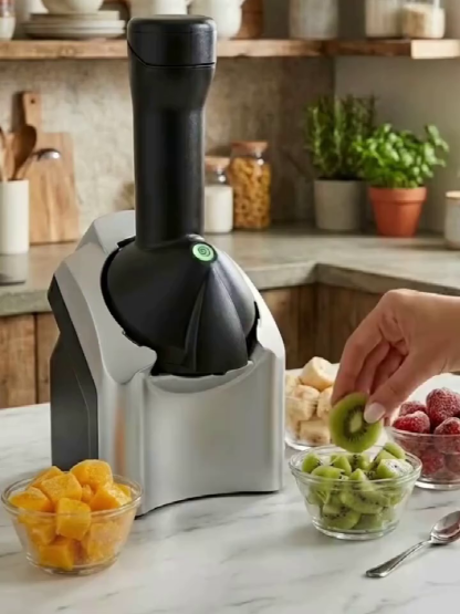 100% Pure Fruit Ice Cream Maker - 60s Auto Dessert Machine, Healthy & Zero Fat for Family